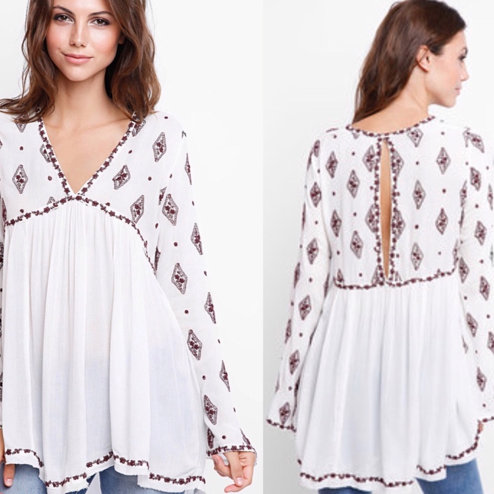 New FREE PEOPLE Diamond Embroidered Tunic NWT - Picture 8 of 8